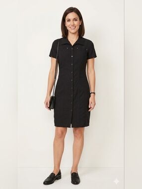 391. Simon Chang Denim - Button-Front Short Sleeve Dress